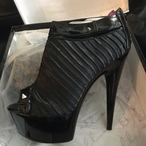 Ellie 6” Peeptoe Bootie with Satin Ruching